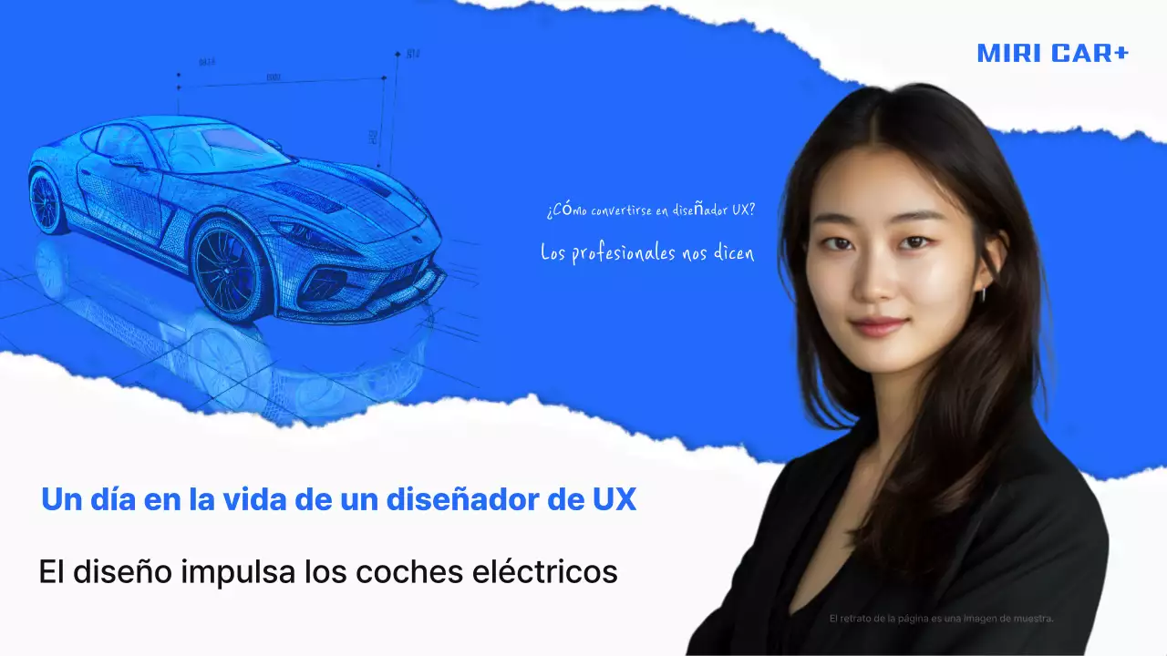 Explicación del diseño UX moderno en azul