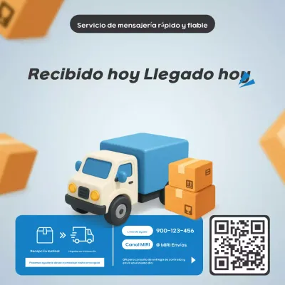 Anuncio del servicio de mensajería moderno Sky Blue