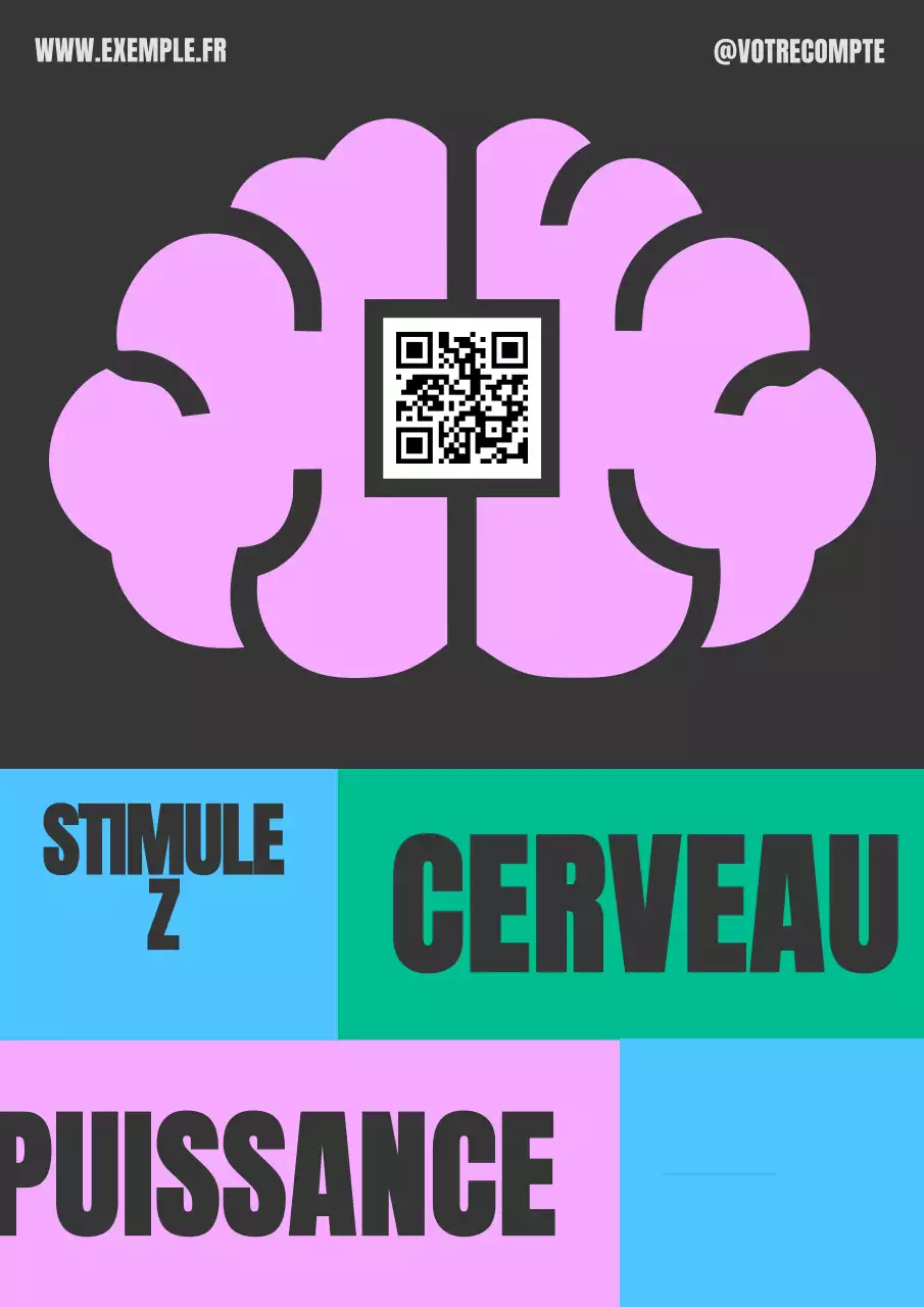 Affiche du guide de la Journée mondiale du cerveau moderne et rose