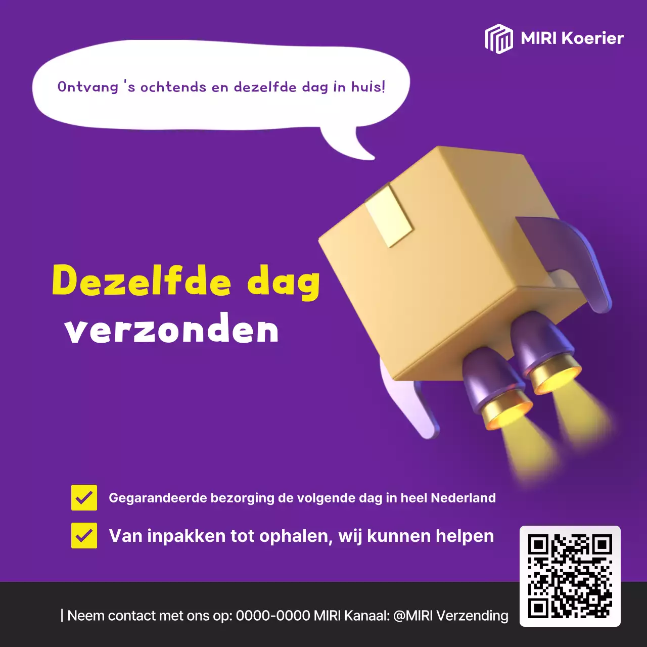 Advertentie met informatie over bezorging van Bora Highlight