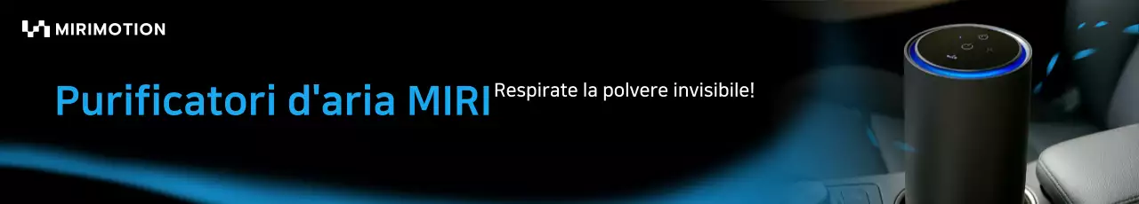Pubblicità del purificatore d'aria per auto moderno blu