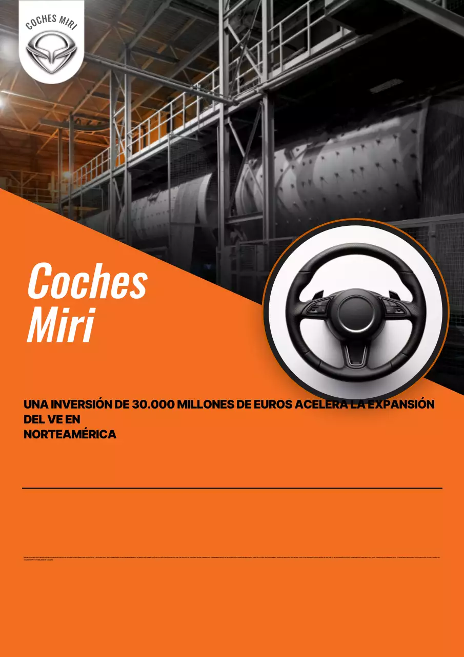 Anuncio de coche moderno de color naranja