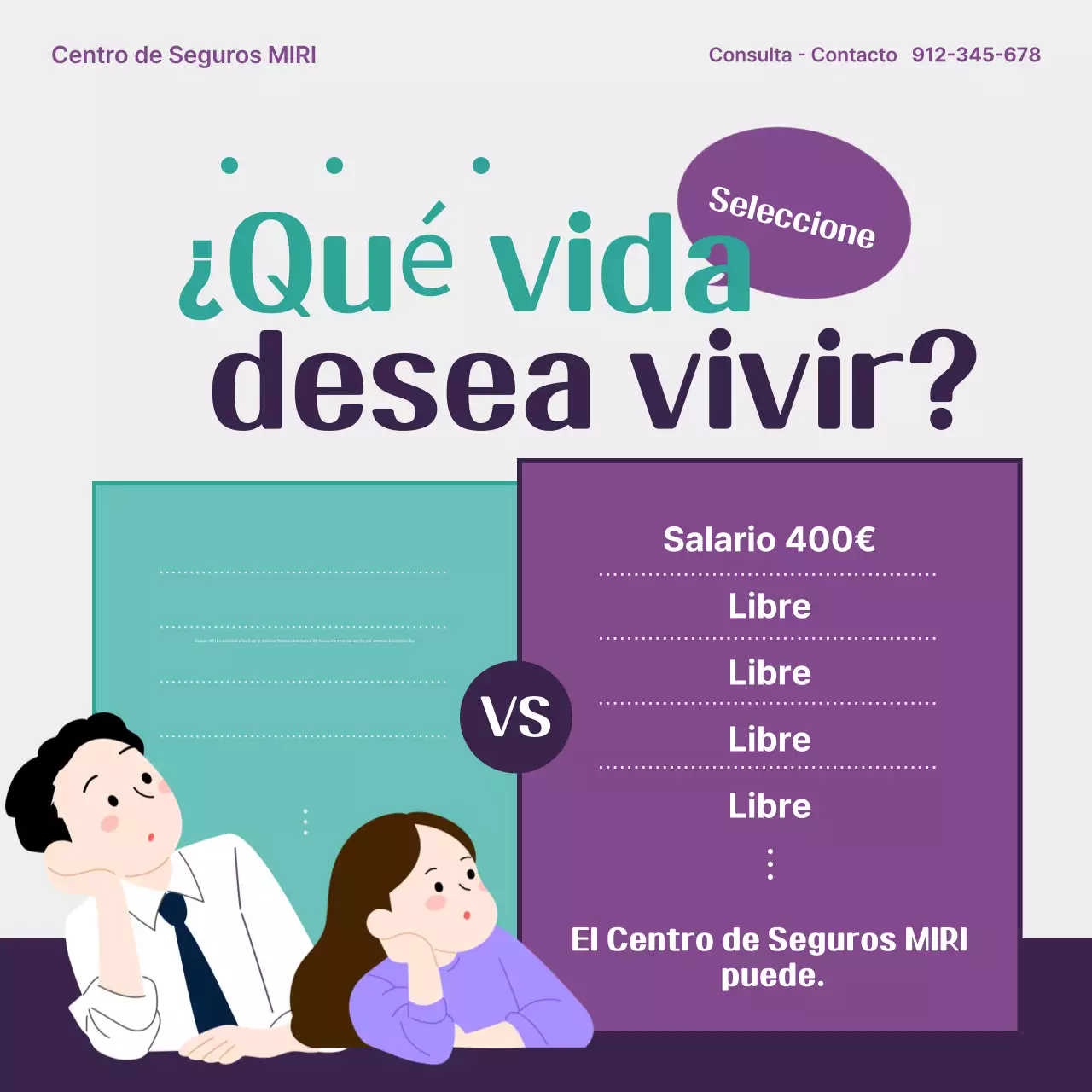 Anuncio de contratación de personal para el Centro de Seguros Bora Modern