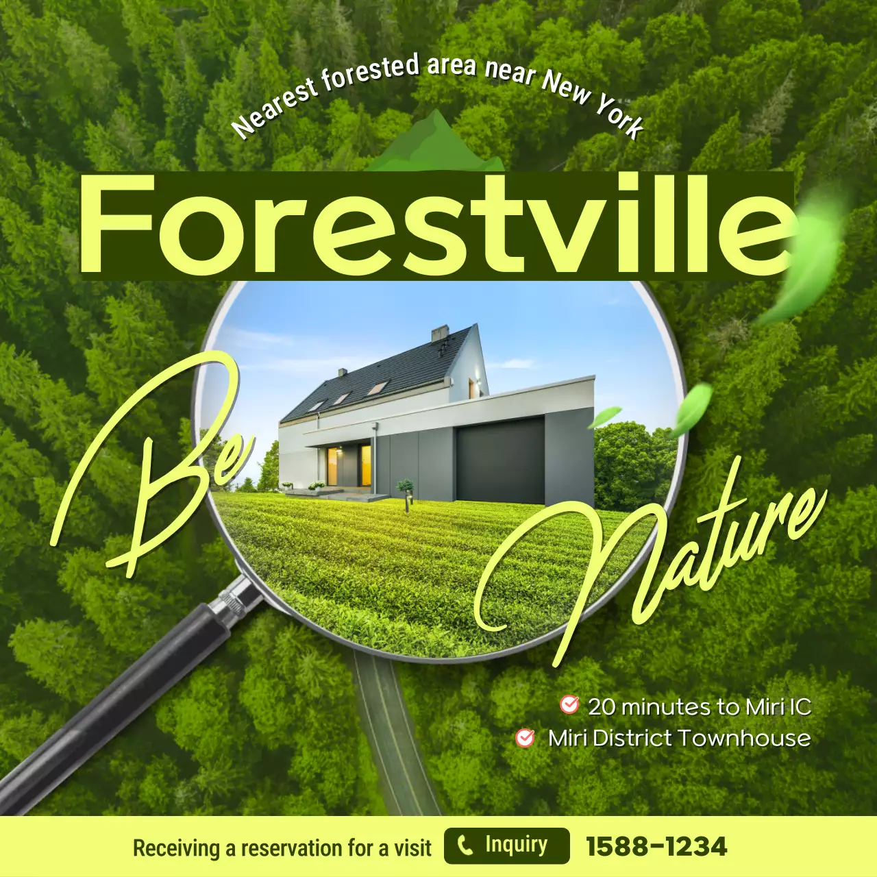 Posting Media Sosial Promosi Properti Modern Hijau