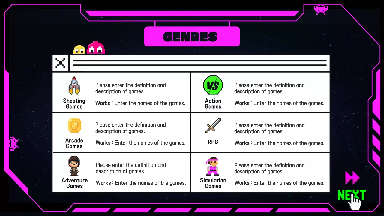 블랙 레트로 게임 발표 프레젠테이션