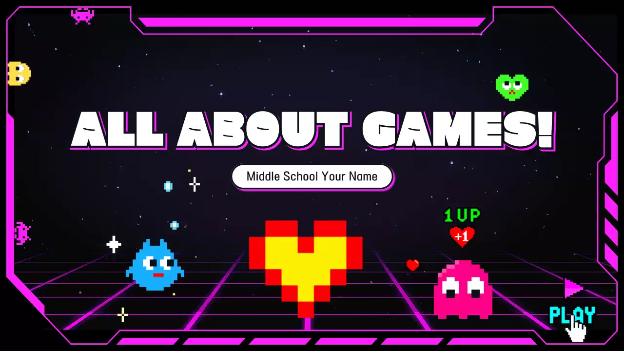 블랙 레트로 게임 발표 프레젠테이션