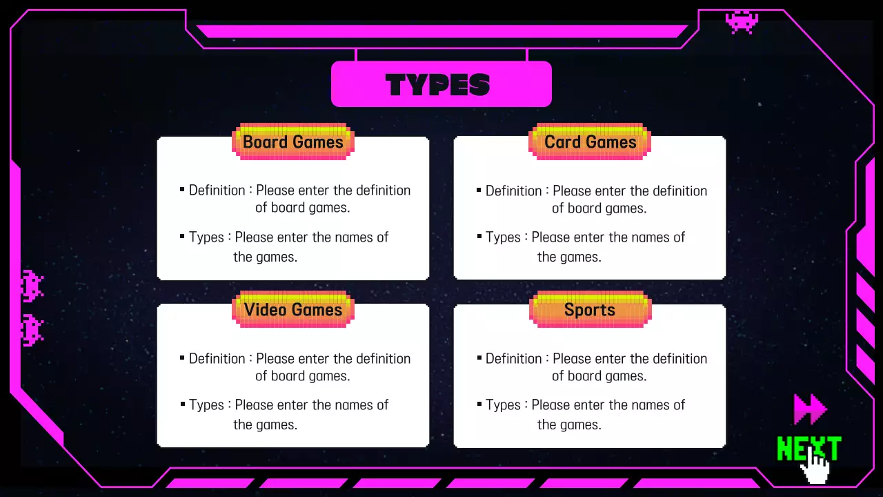 블랙 레트로 게임 발표 프레젠테이션