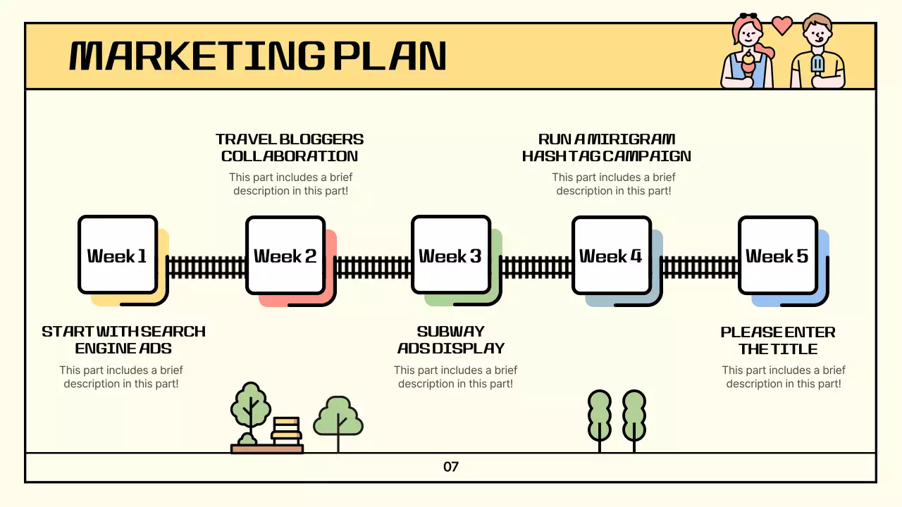 다채로운 현대 마케팅 계획 문서 프레젠테이션