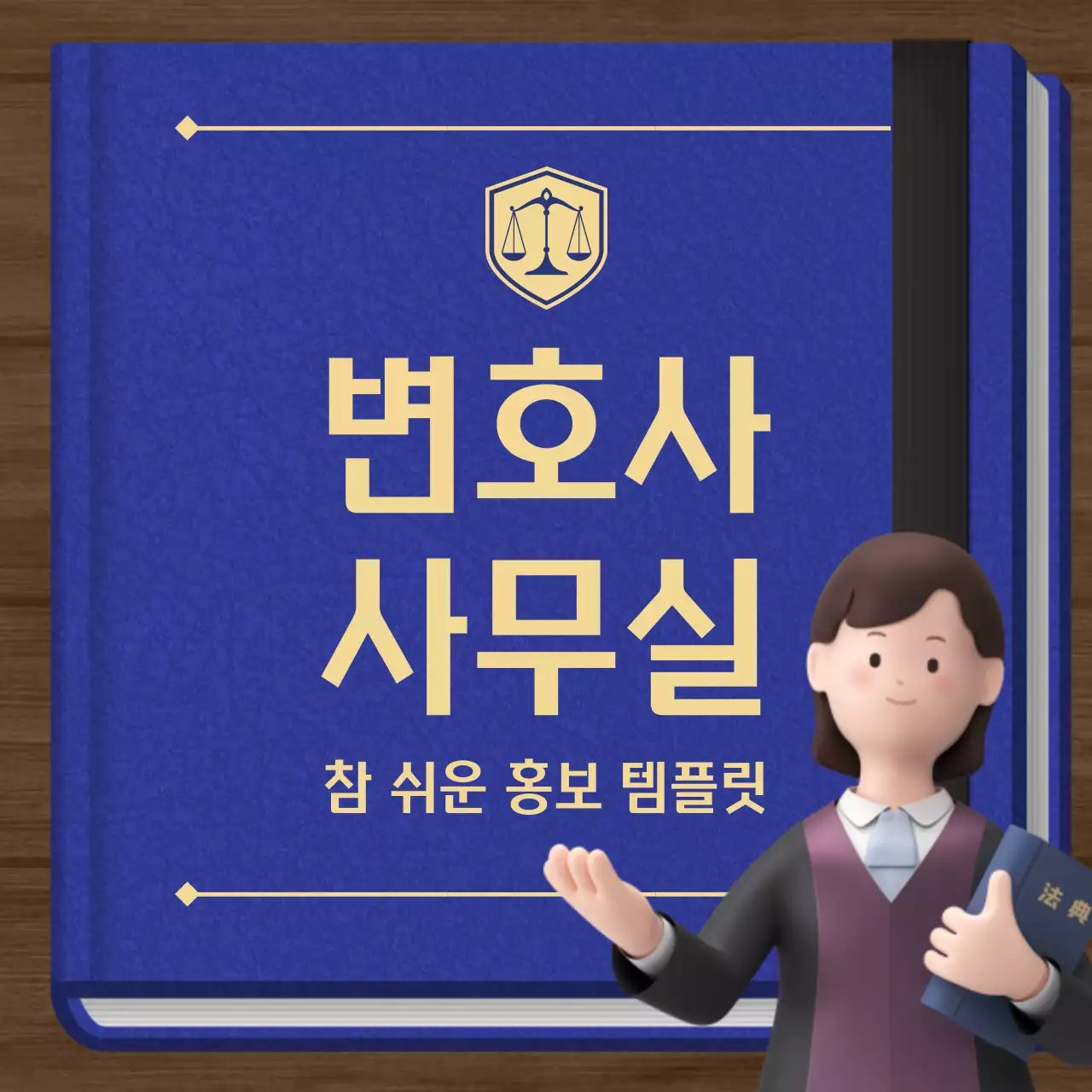 남색과 골드의 단순한 변호사 사무실 홍보