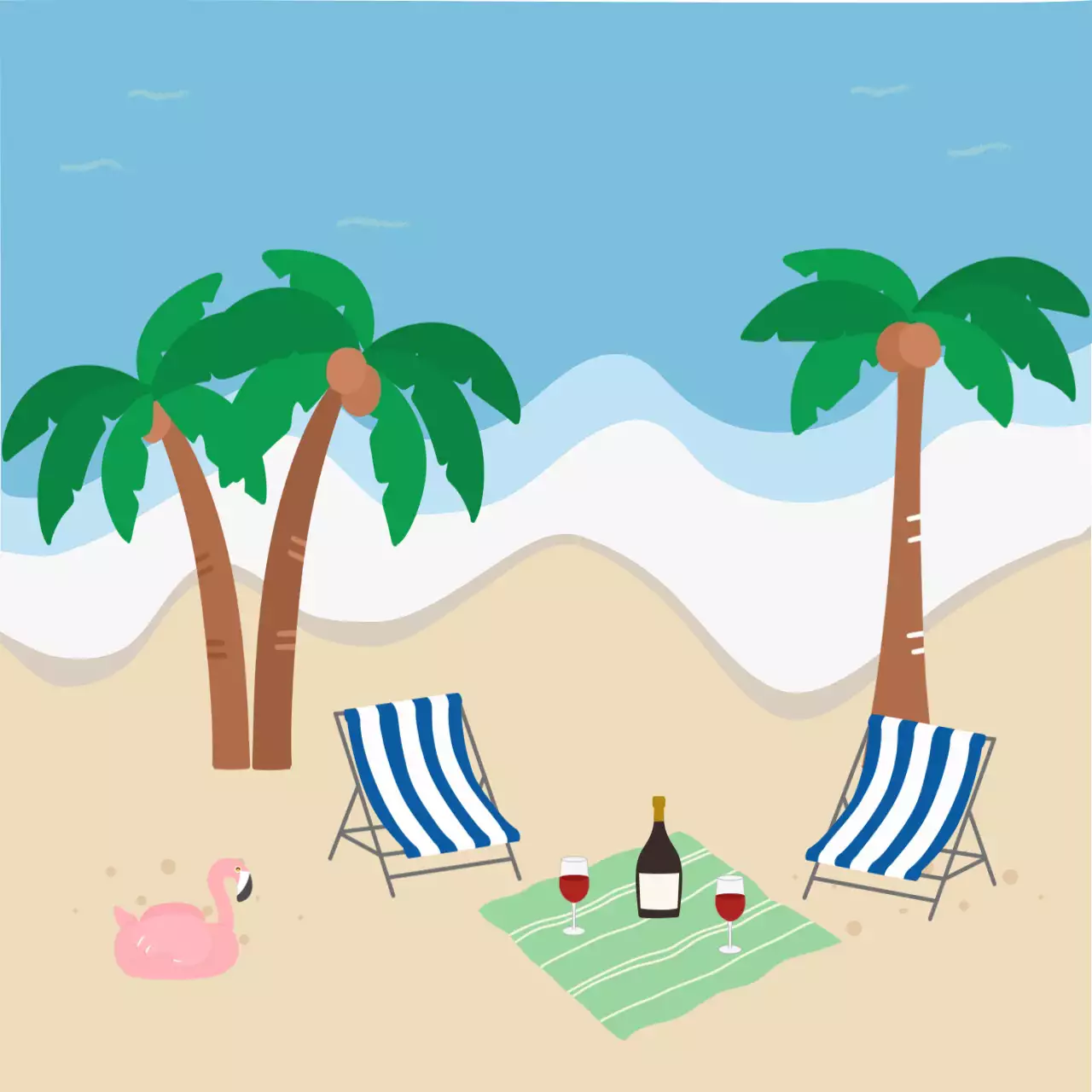 하늘색 아기자기한 휴일 안내