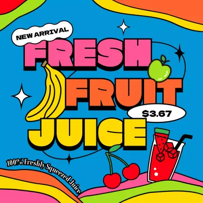 Blue Pop Juice Promotion Social Media Post