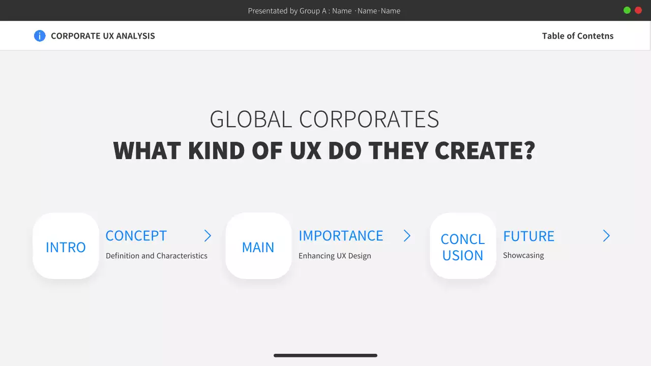 블루 모던 UX 분석 보고서 프레젠테이션
