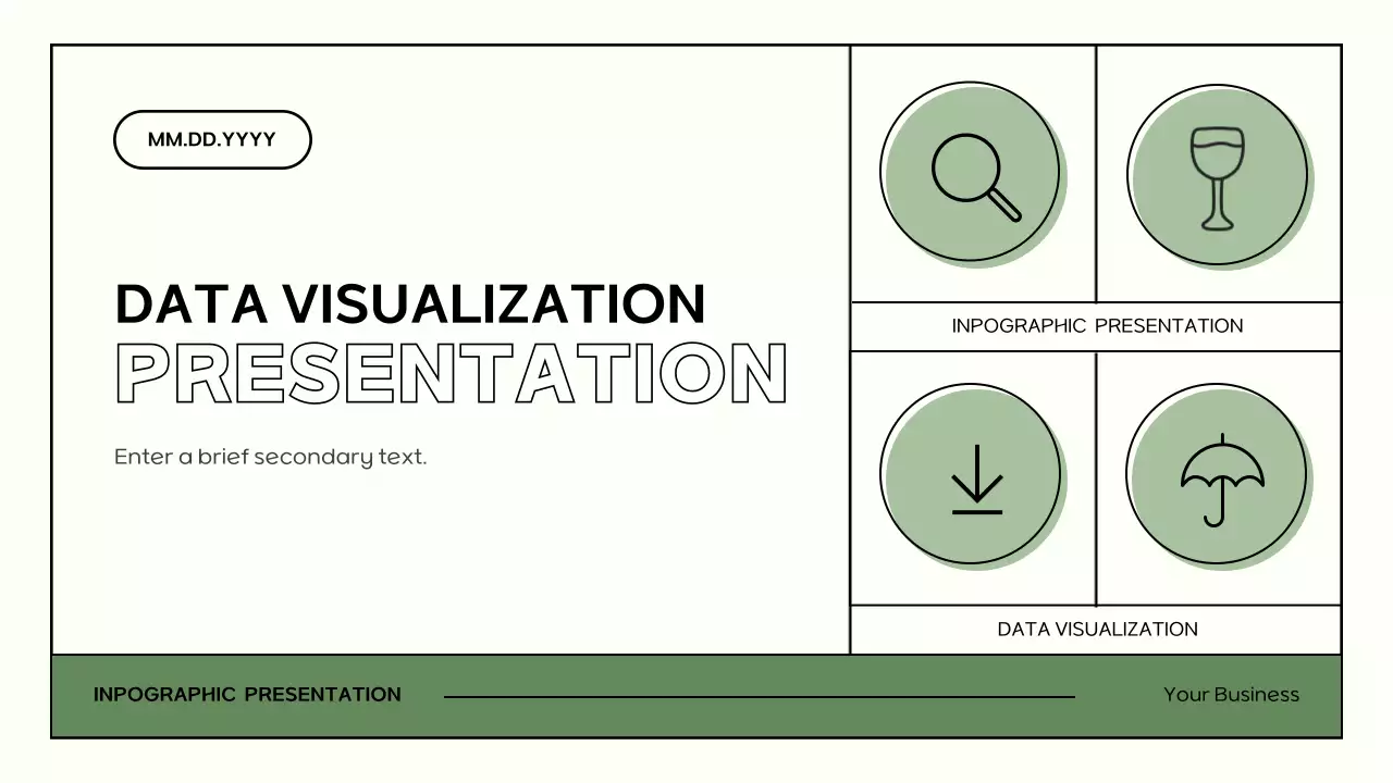 Simple shapes in green and beige for a business infographic presentation