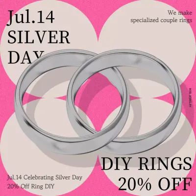 Pink Modern Rings Promotion Social Media Post