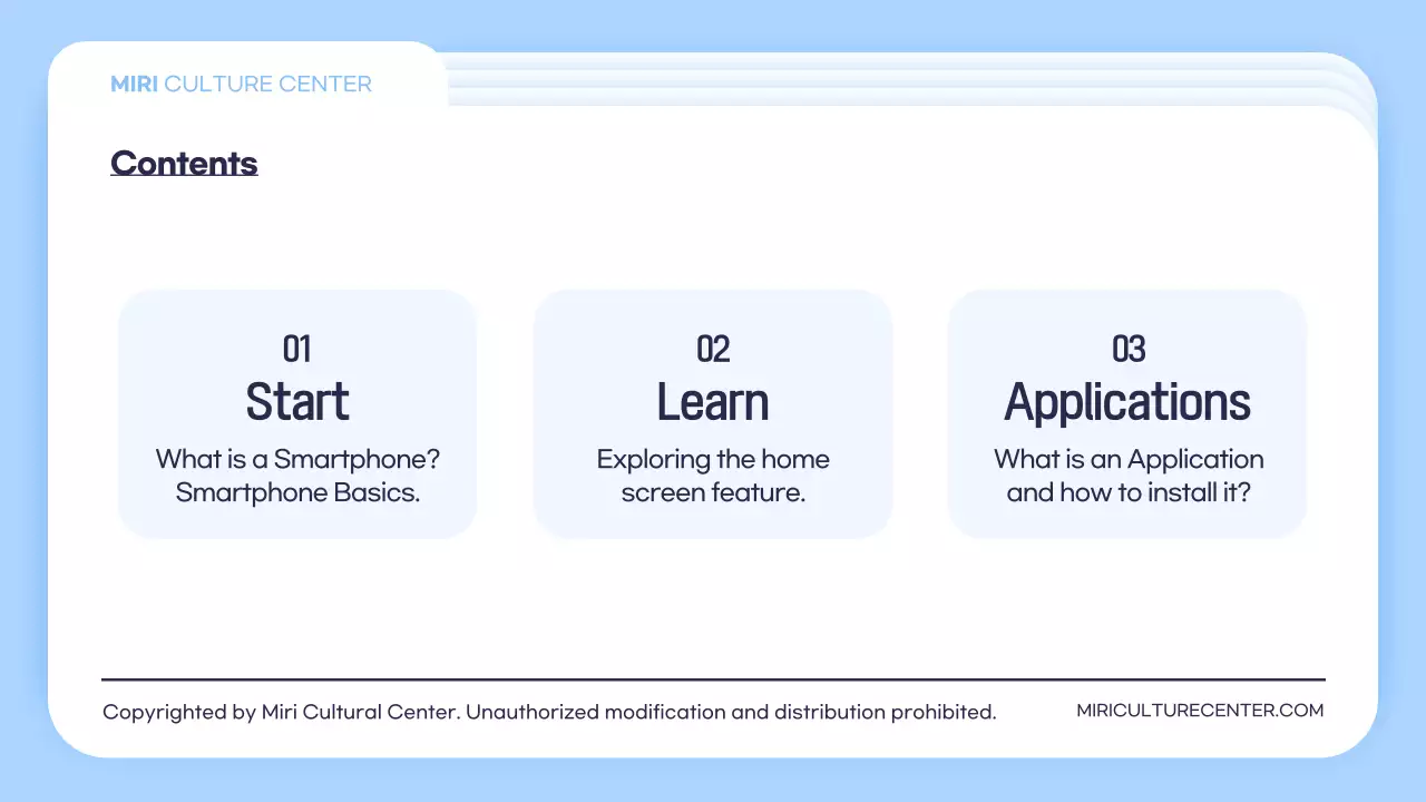 블루 모던 스마트폰 가이드 프레젠테이션