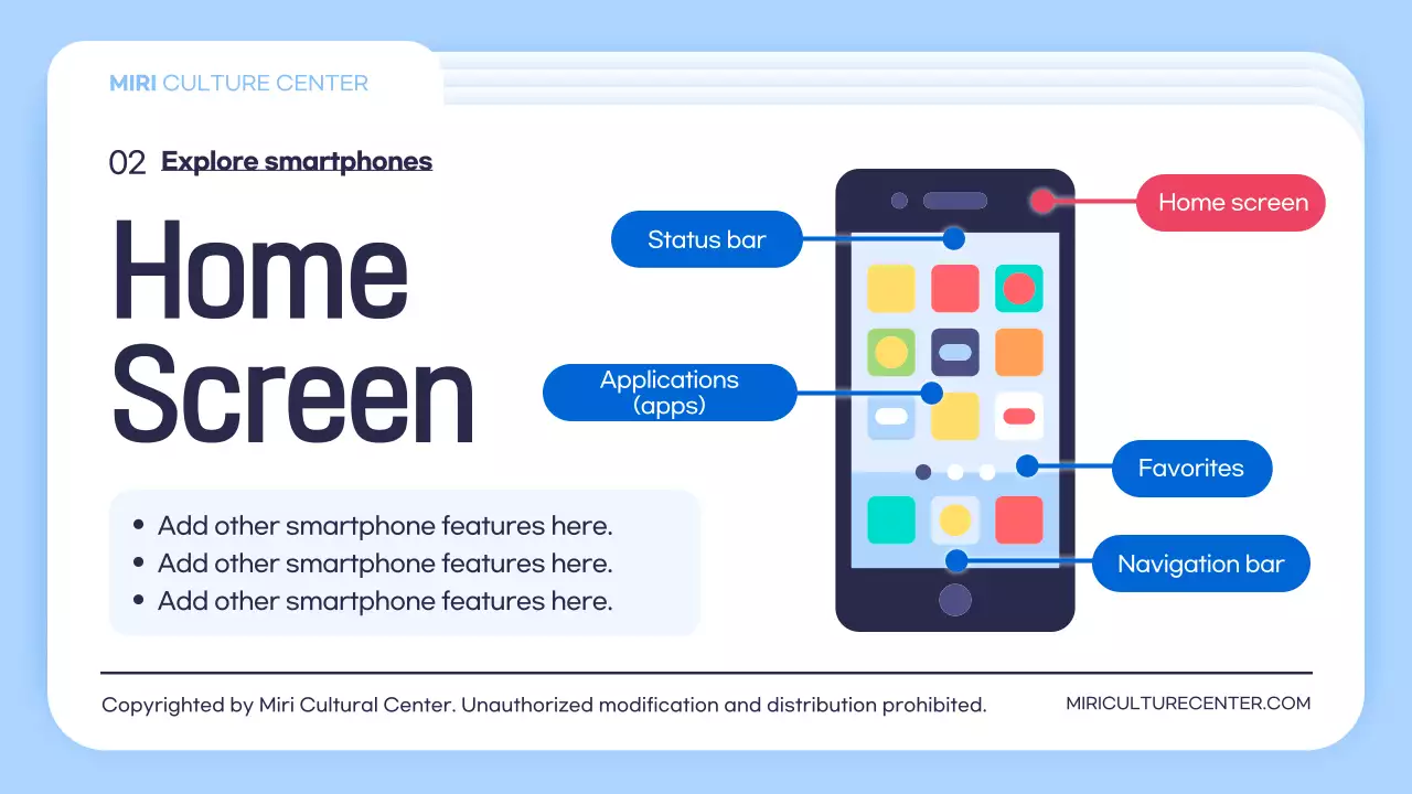 블루 모던 스마트폰 가이드 프레젠테이션