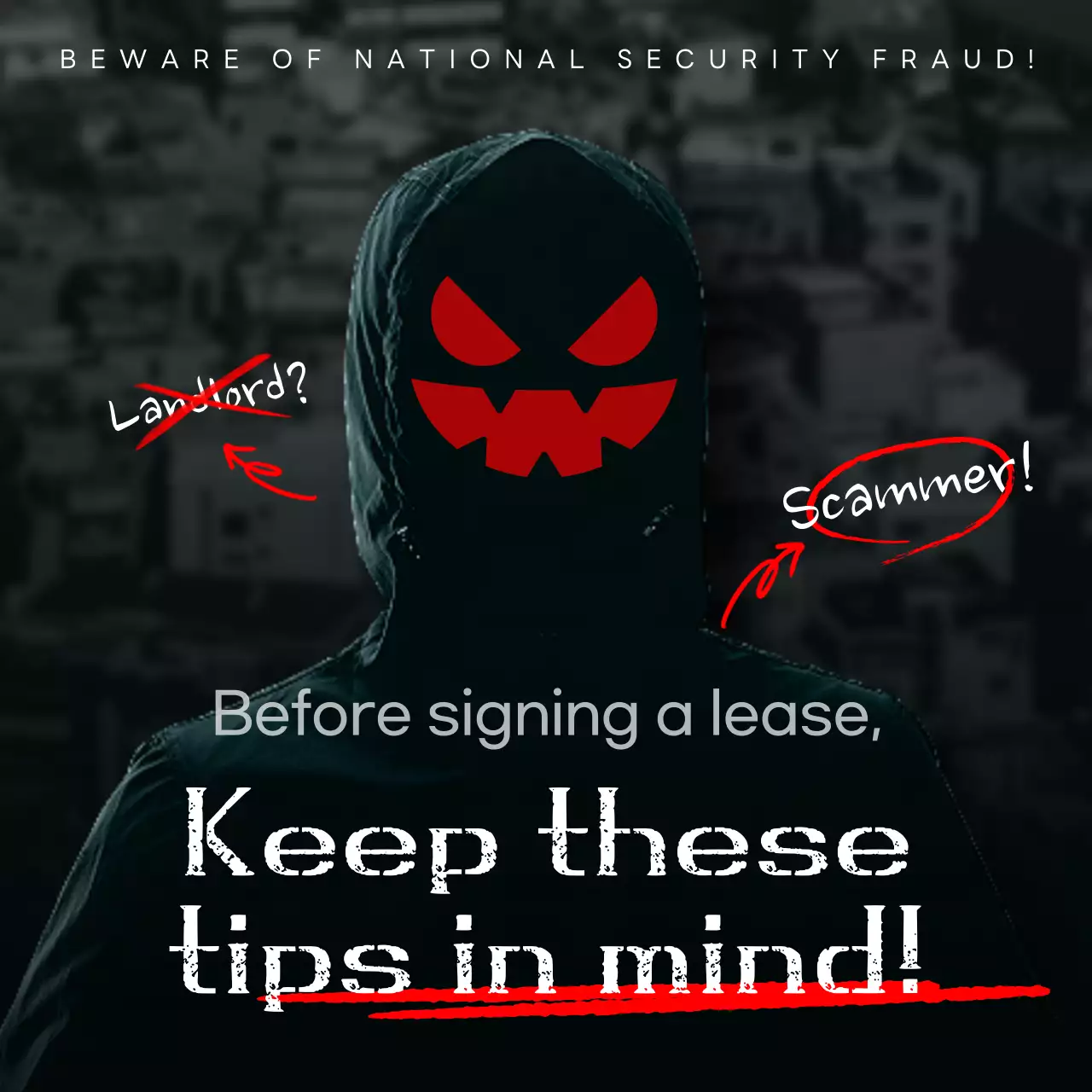 Black Gothic Fraud Notice Social Media Post