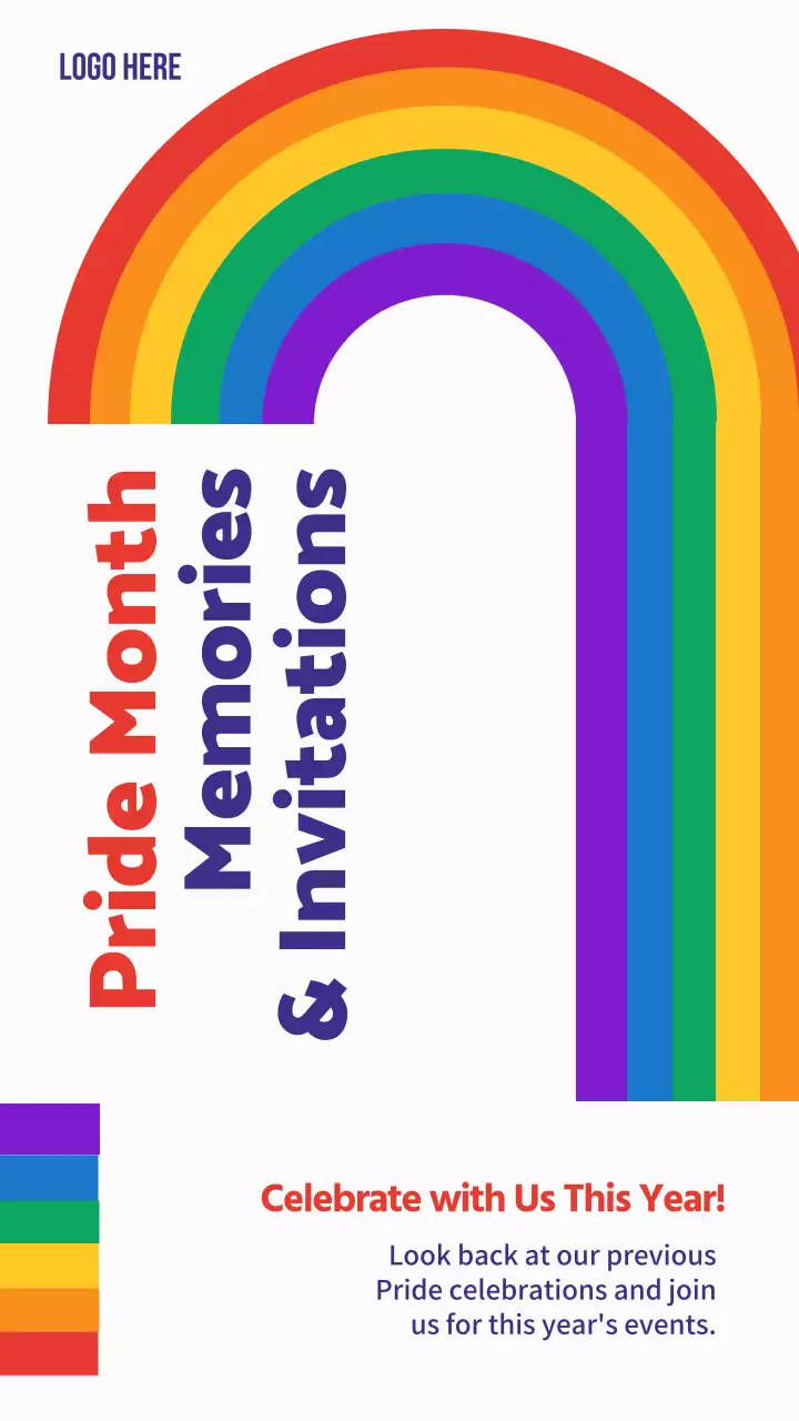 Um simples convite com arco-íris para celebrar o Dia do Orgulho