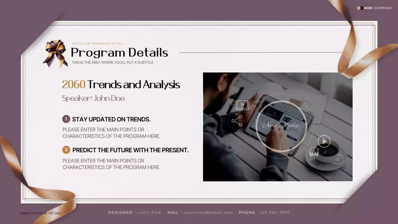 Purple Elegant Media Invitation Presentation