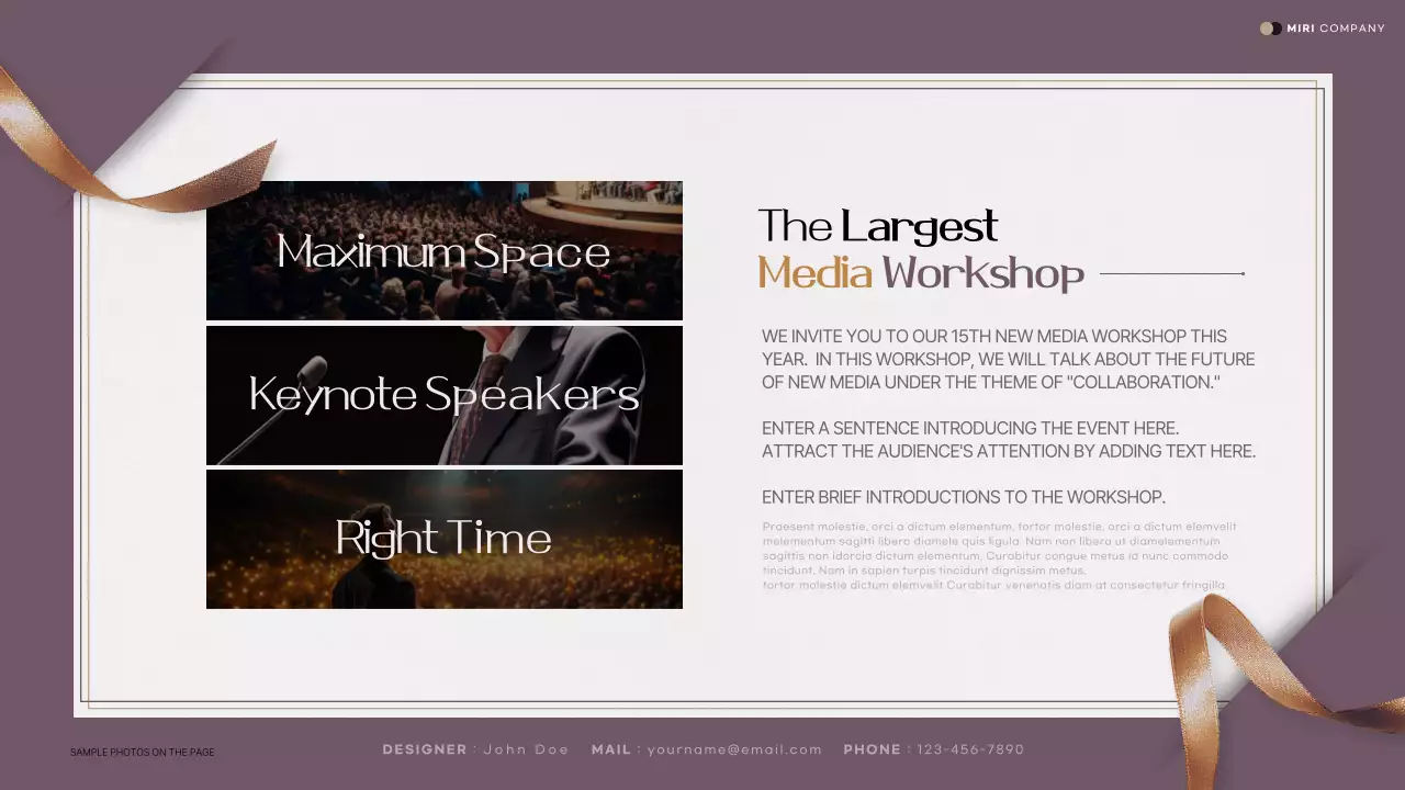 Purple Elegant Media Invitation Presentation