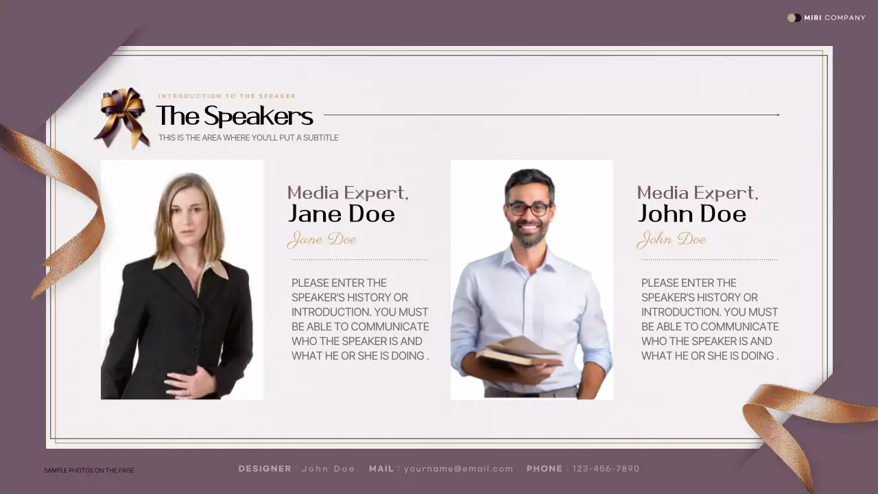 Purple Elegant Media Invitation Presentation