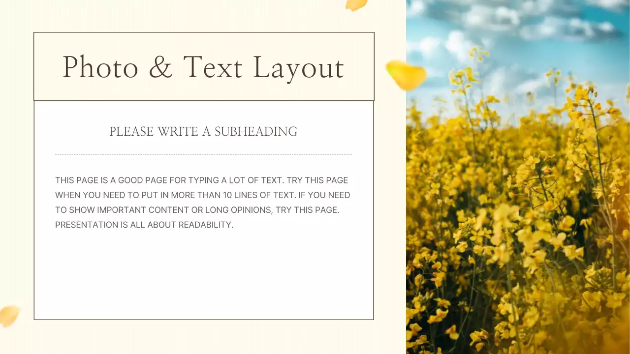 노란색 꽃 템플릿 프레젠테이션