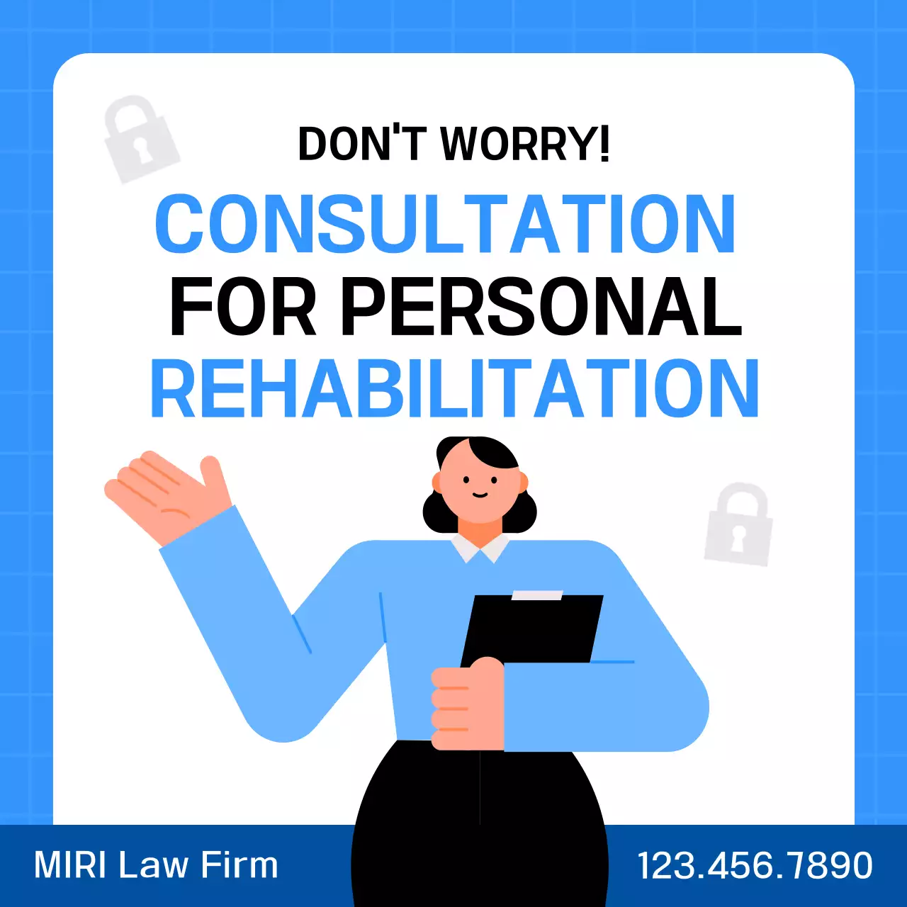 블루 심플 리허빌리테이션 프로모션 인스타그램 포스트