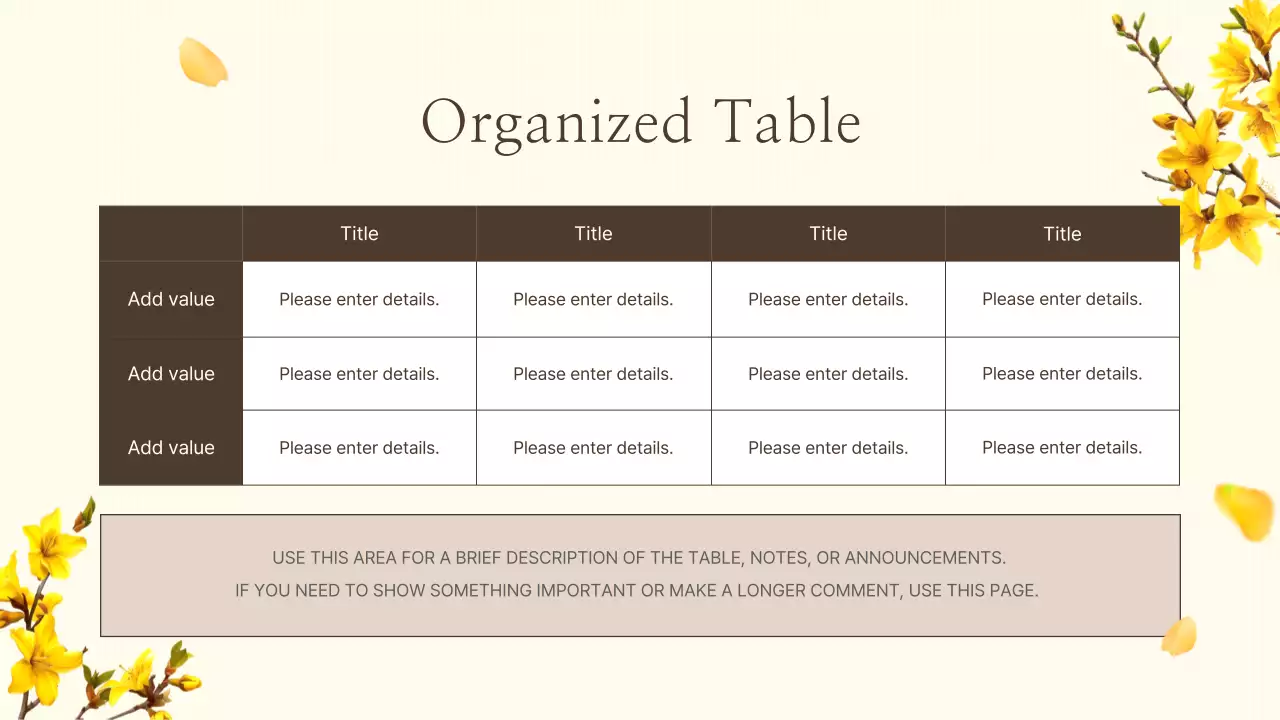 노란색 꽃 템플릿 프레젠테이션