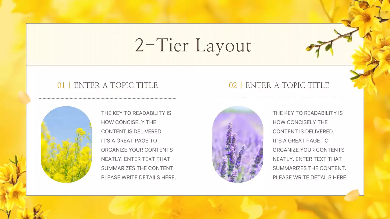 노란색 꽃 템플릿 프레젠테이션