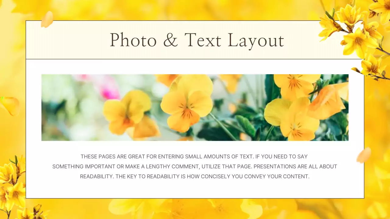 노란색 꽃 템플릿 프레젠테이션