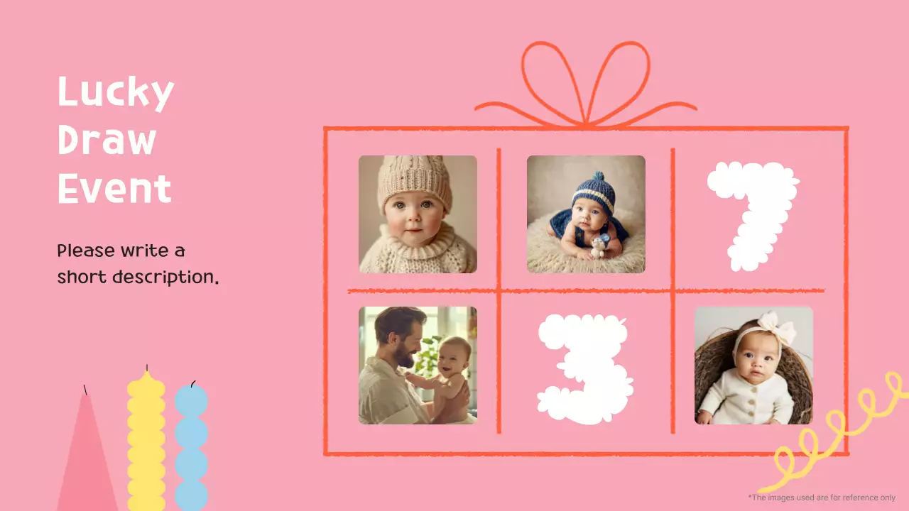 핑크 귀여운 아기 초대장 프레젠테이션