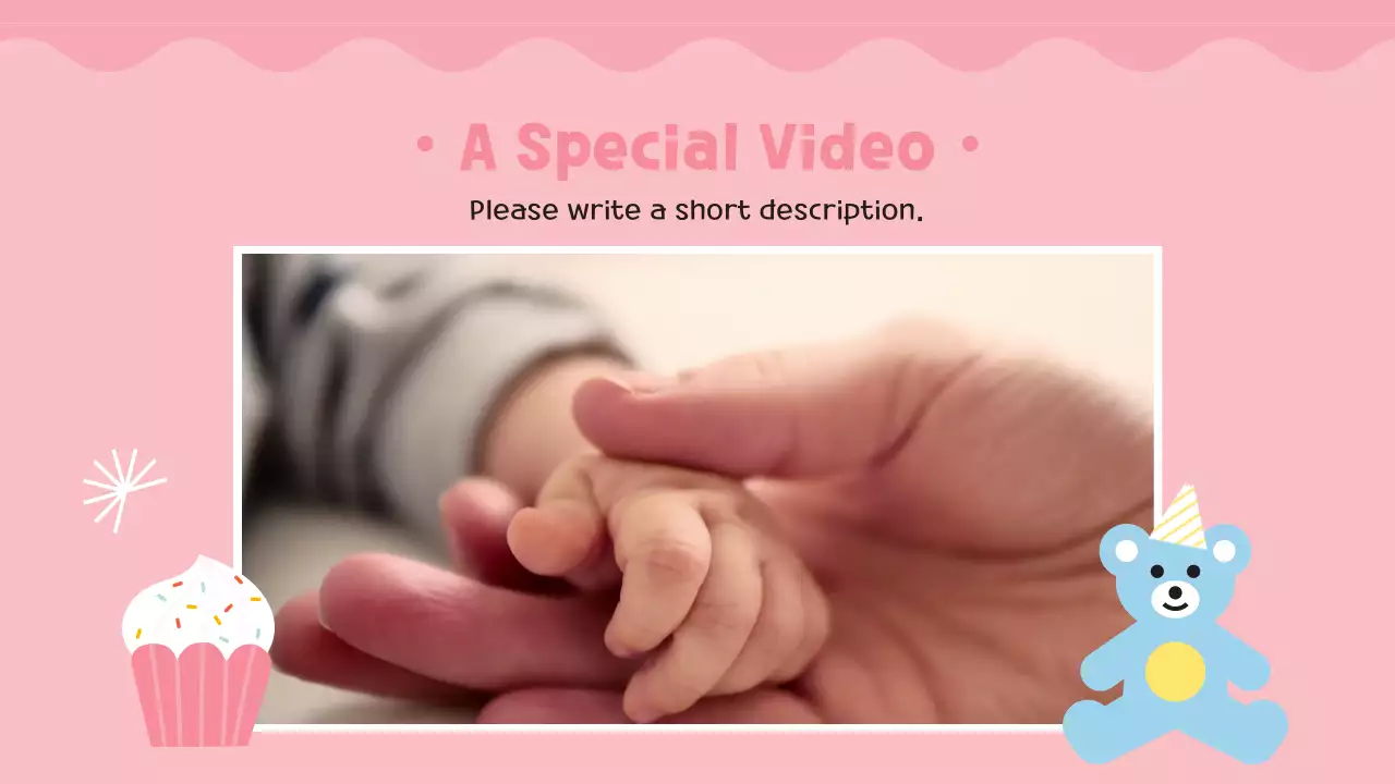 핑크 귀여운 아기 초대장 프레젠테이션