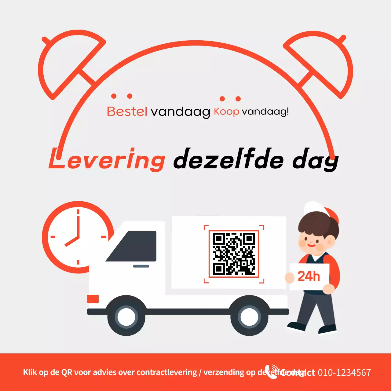 Rode eenvoudige verzendadvertentie