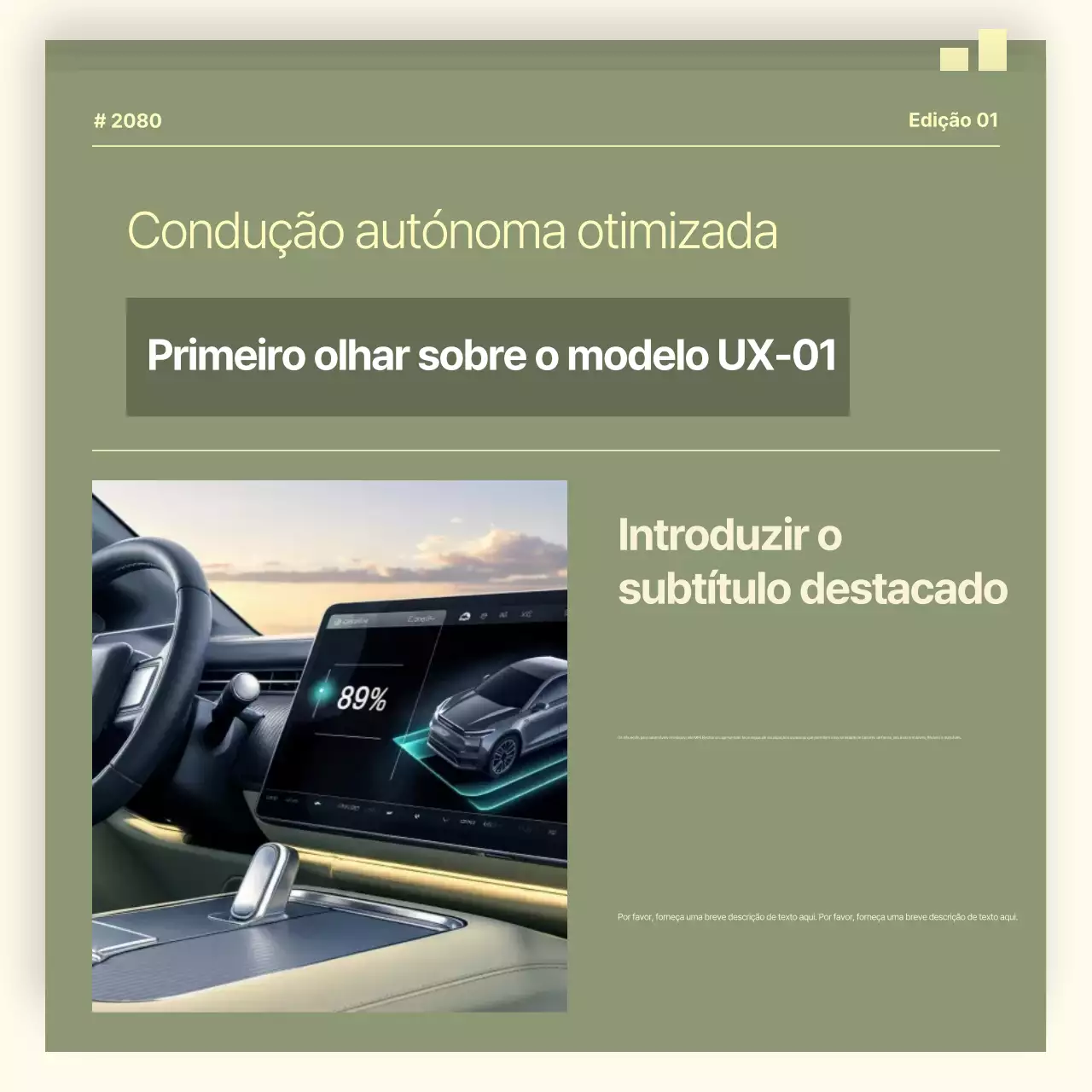Promoção de carro autônomo moderno de Kaki