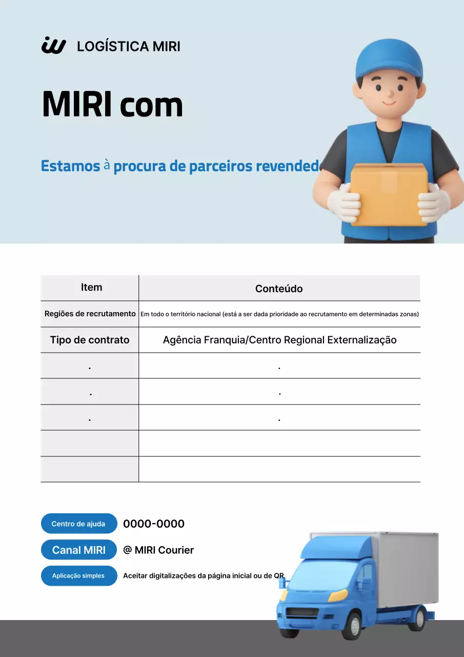 Recrutamento de Logística Moderna Sky Blue