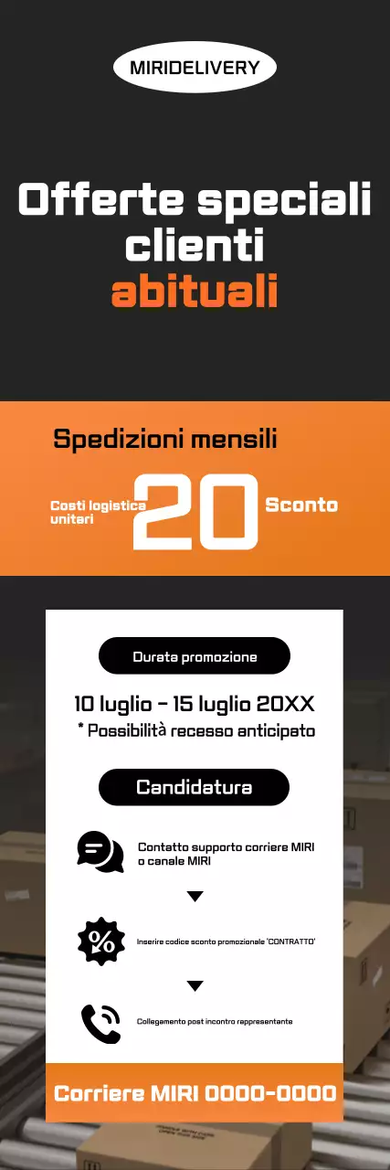 Promozione logistica moderna arancione