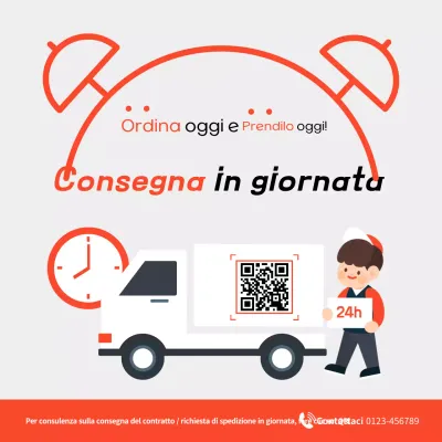 Pubblicità di spedizione semplice rossa