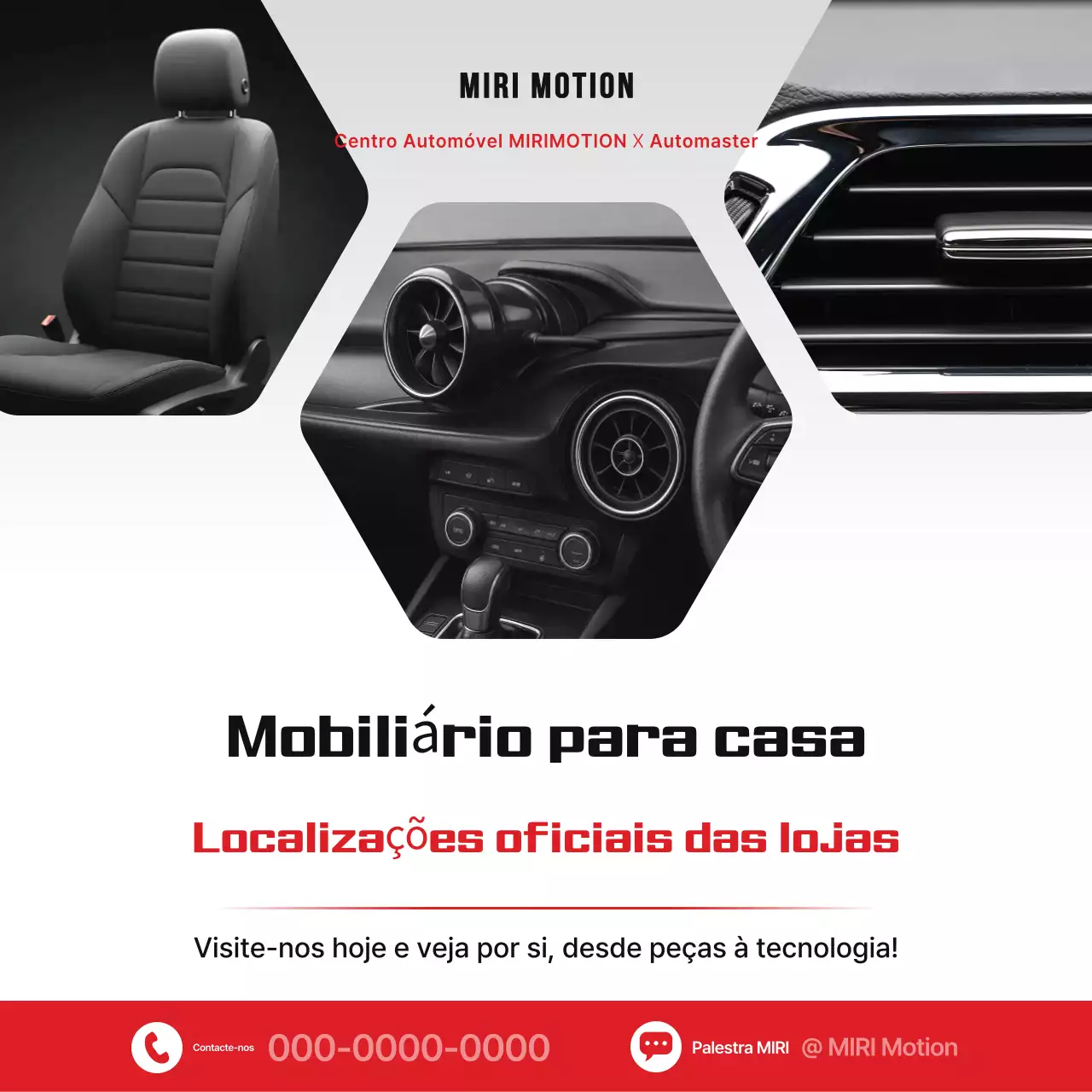 Informações da loja de acessórios automotivos modernos pretos