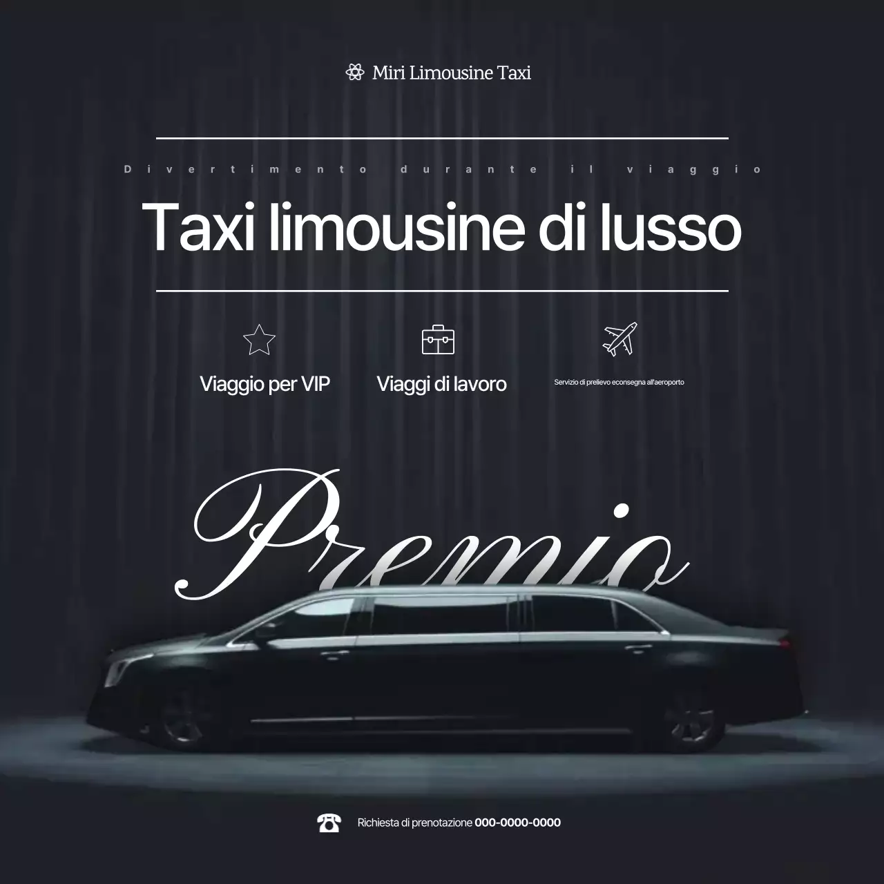 Promozione pubblicitaria di limousine di lusso nera
