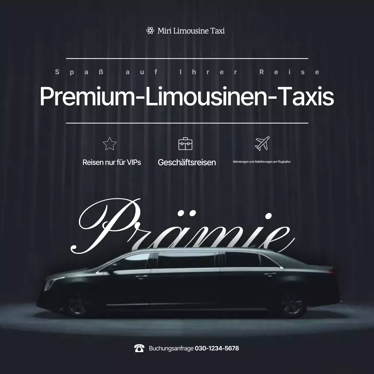 Werbeförderung für schwarze Luxuslimousinen