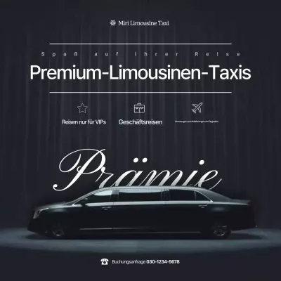 Werbeförderung für schwarze Luxuslimousinen