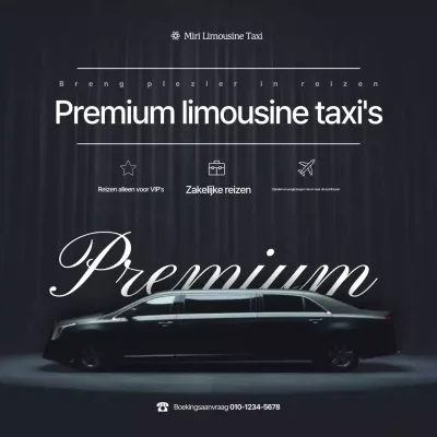 Zwarte luxe limousine reclamepromotie