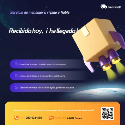 Anuncio del servicio de mensajería Bora Modern