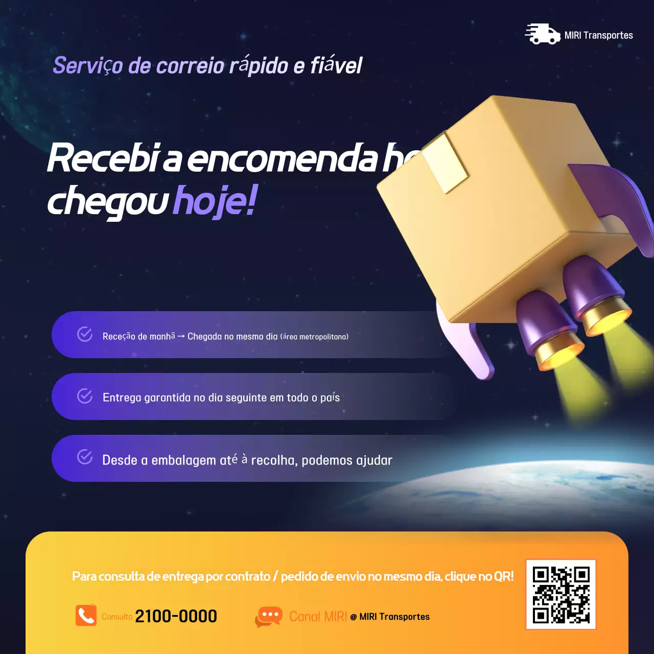 Anúncio do serviço de entrega Bora Modern