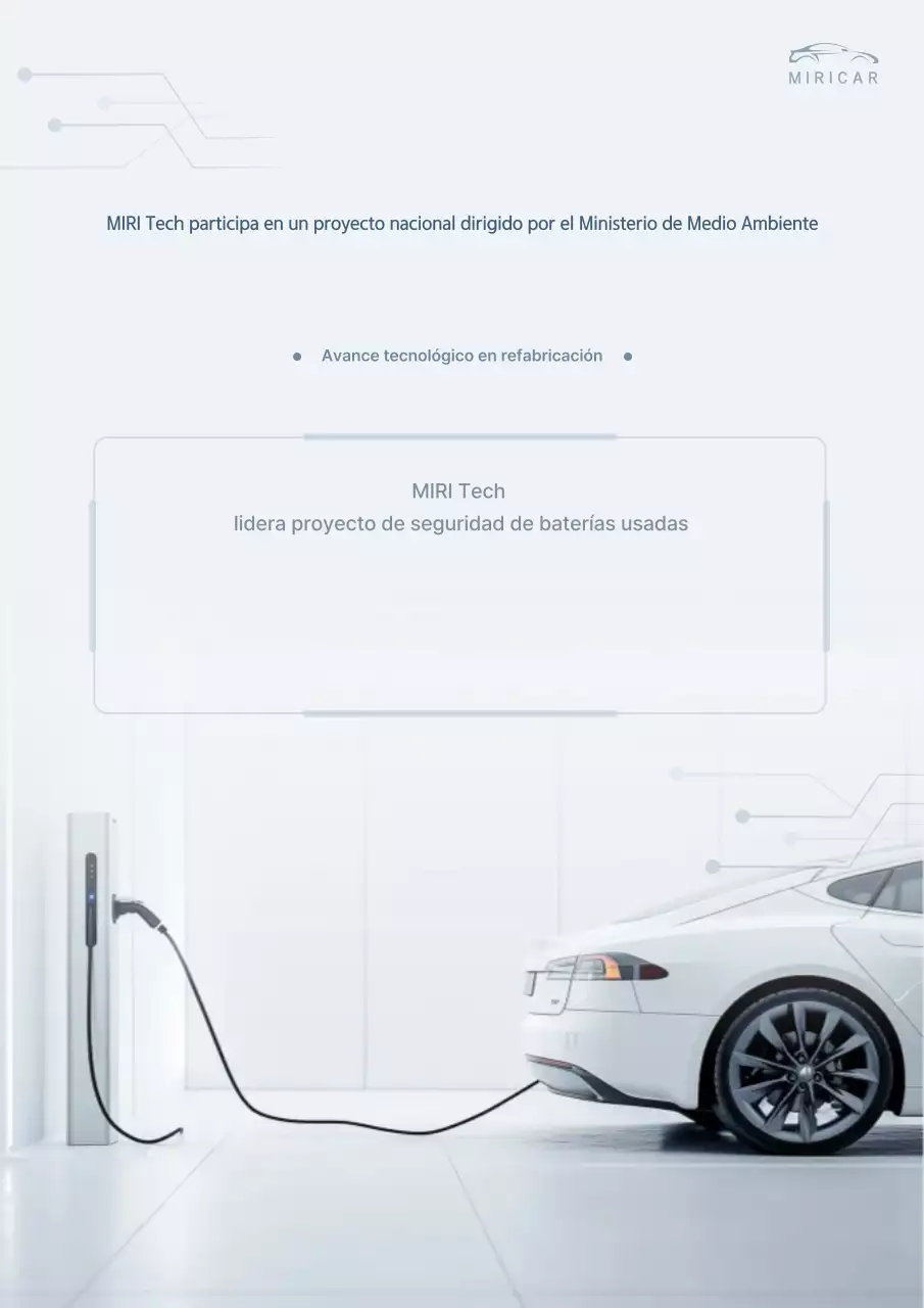 Promoción de tecnología de baterías para coches eléctricos modernos de color blanco.