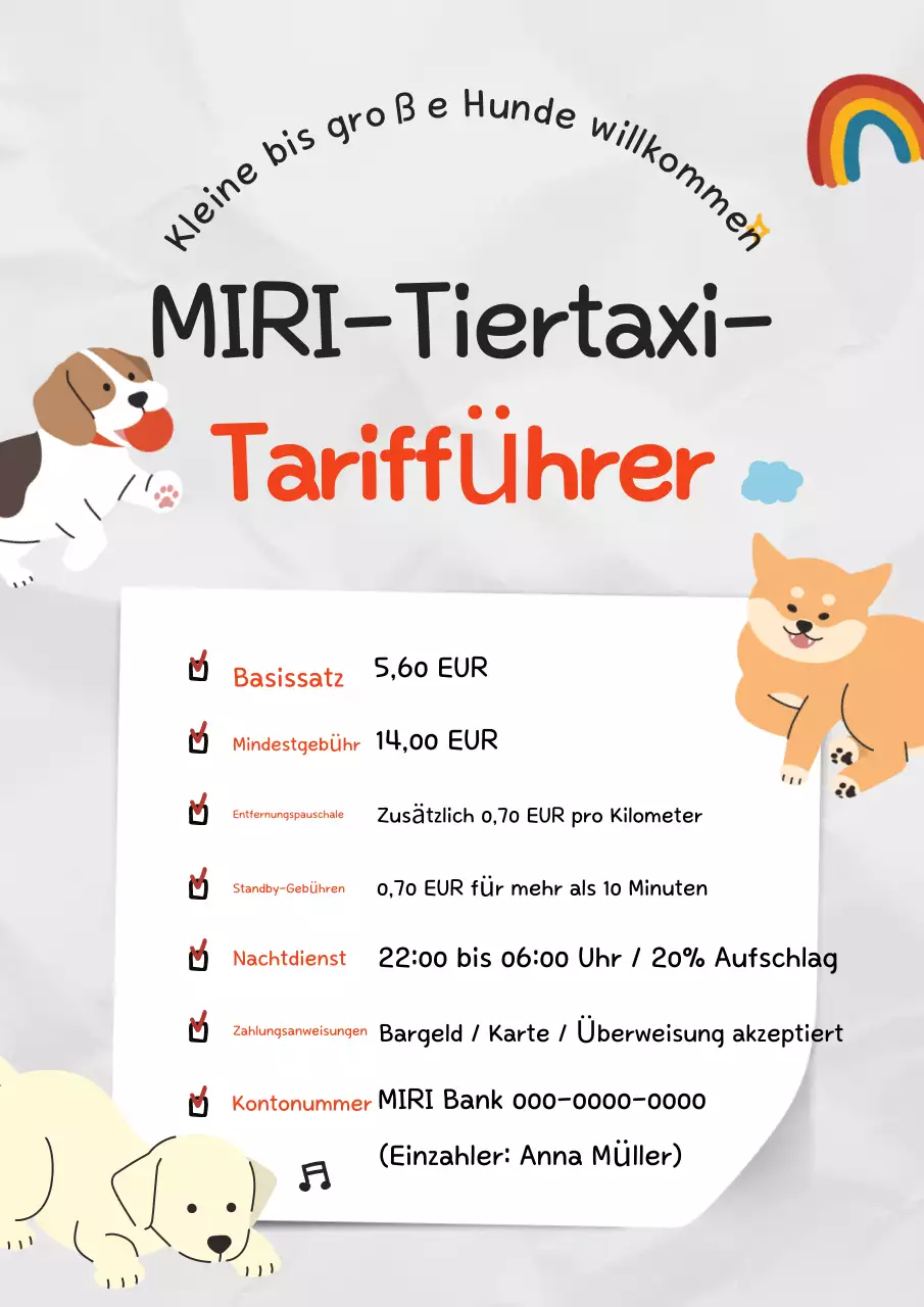 Gray Baby Pet Taxi-Tarifführer