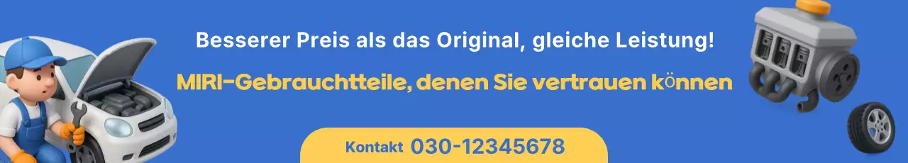 Blaue, einfache Anzeige für gebrauchte Autoteile
