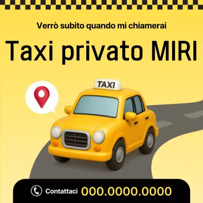 Pubblicità di taxi gialli semplici