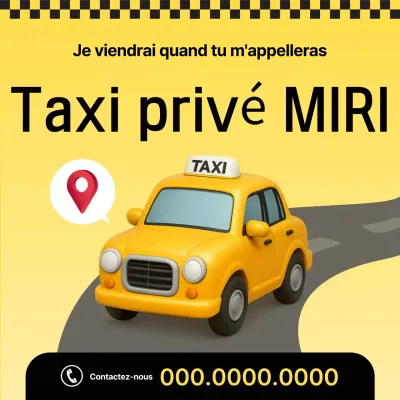 Publicité pour un taxi jaune simple