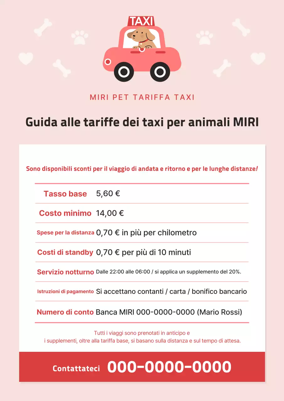 Guida alle tariffe dei taxi per animali domestici rosa e rosa shocking